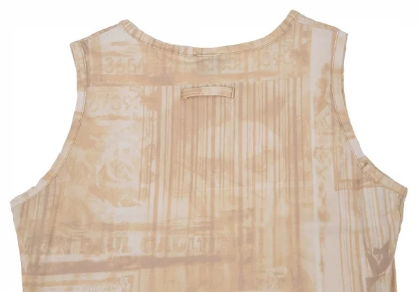 ジャンポールゴルチエ ファムJean Paul GAULTIER FEMME グラフィックプリントタンクトップ 白ベージュ40 K-106131_015