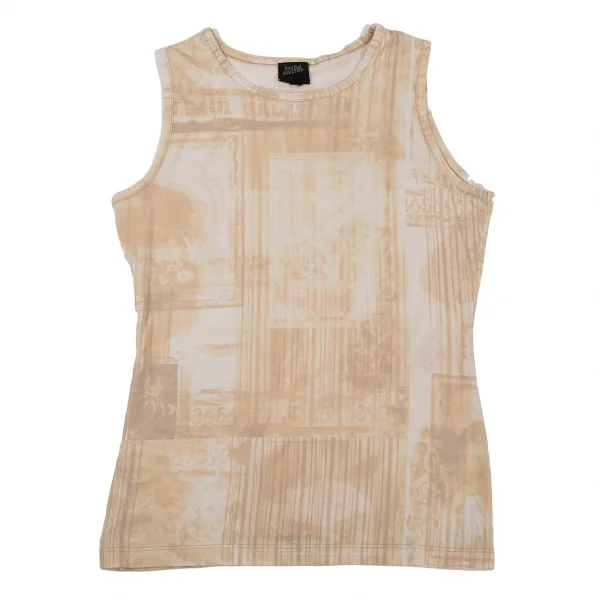 ジャンポールゴルチエ ファムJean Paul GAULTIER FEMME グラフィックプリントタンクトップ 白ベージュ40 K-106131_002
