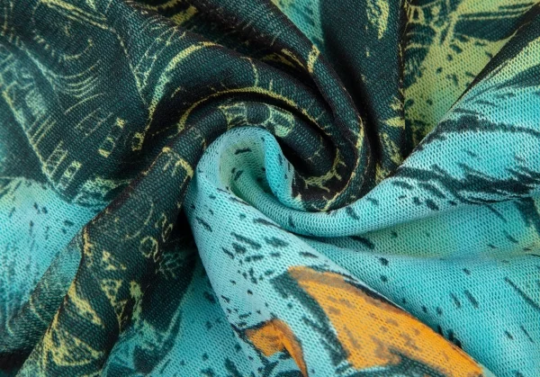 ジャンポールゴルチエ ファムJean Paul GAULTIER FEMME ネイティブプリントパワーネットキャミソールチュニック 黄緑水色40 K-106134_015