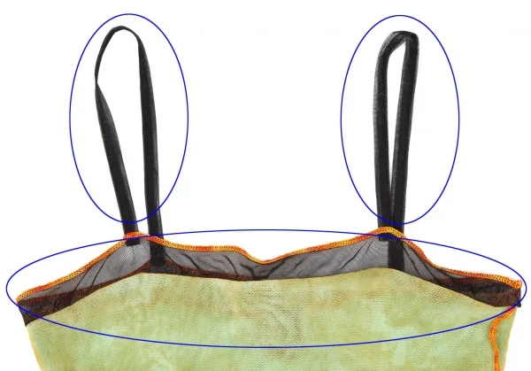 ジャンポールゴルチエ ファムJean Paul GAULTIER FEMME ネイティブプリントパワーネットキャミソールチュニック 黄緑水色40 K-106134_004