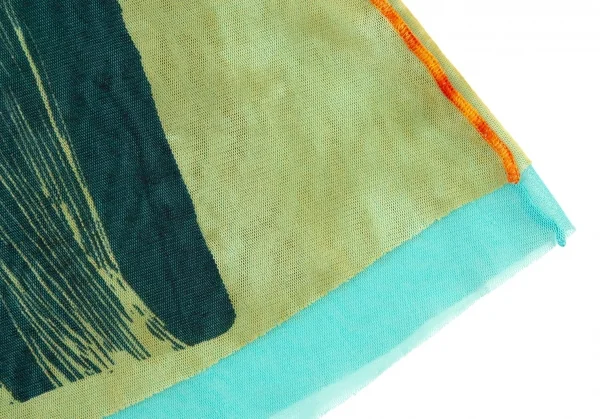 ジャンポールゴルチエ ファムJean Paul GAULTIER FEMME ネイティブプリントパワーネットキャミソールチュニック 黄緑水色40 K-106134_007