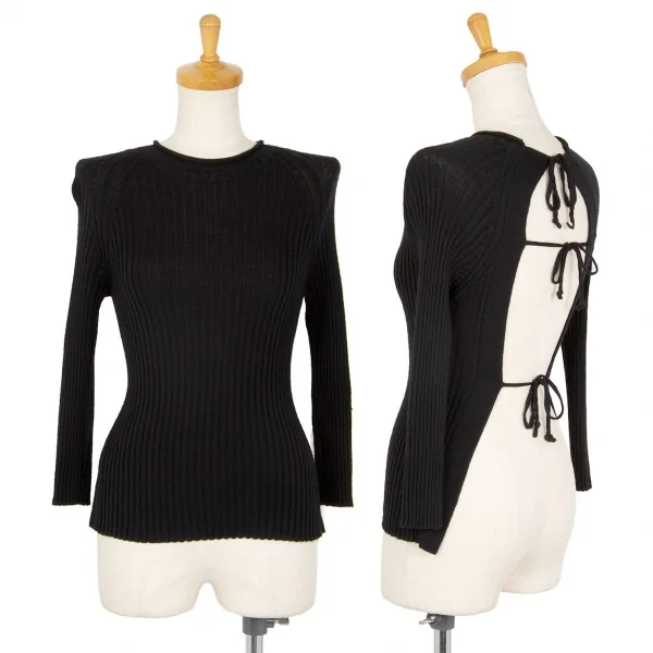Jean-Paul GAULTIER FEMME Back Stringing Knit Sweater Black 40 K-106142_001