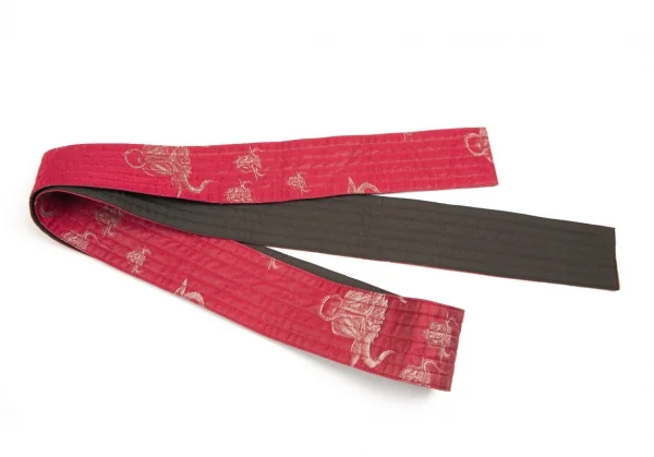 ジャンポールゴルチエ ファムJean Paul GAULTIER FEMME ミノタウロスジャガード中綿ショールカラーチャイナボタンリバーシブルジャケット 赤カーキ40 K-106145_011