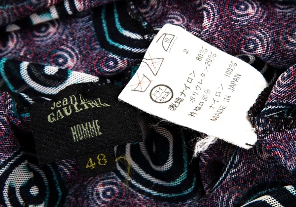 ジャンポールゴルチエ オムJean Paul GAULTIER HOMME サイケプリントリブ切替パワーネットベルトカットソー 紫他48 K-106155_014