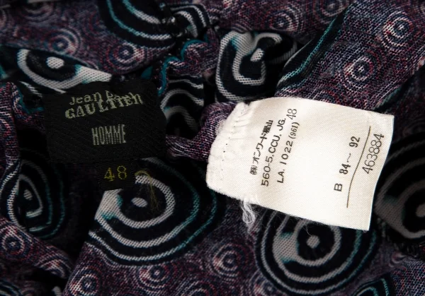 ジャンポールゴルチエ オムJean Paul GAULTIER HOMME サイケプリントリブ切替パワーネットベルトカットソー 紫他48 K-106155_015