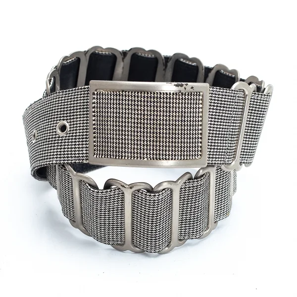 ジャンポールゴルチエJean Paul GAULTIER 金具デザインパピートゥースベルト 白黒 K-106161_001