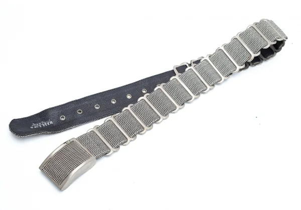 ジャンポールゴルチエJean Paul GAULTIER 金具デザインパピートゥースベルト 白黒 K-106161_002