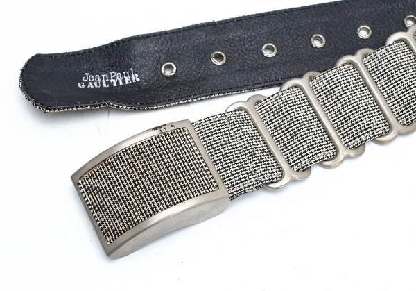 ジャンポールゴルチエJean Paul GAULTIER 金具デザインパピートゥースベルト 白黒 K-106161_004
