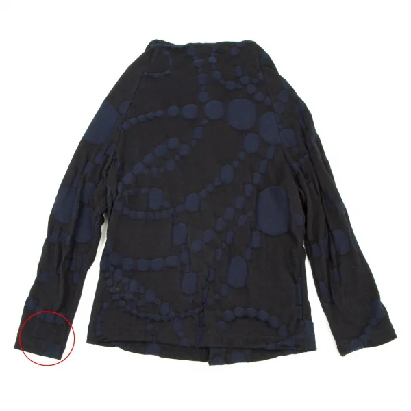 ワイズY's ドット柄織りニットカーディガン 黒紺2 K-106163_011