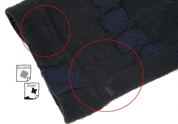 ワイズY's ドット柄織りニットカーディガン 黒紺2 K-106163_012