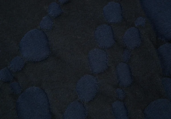 ワイズY's ドット柄織りニットカーディガン 黒紺2 K-106163_013