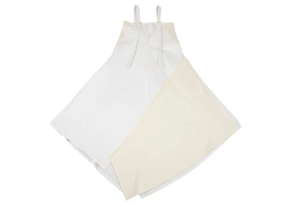 ワイズY's ストレッチ切替デニムフレアワンピース 白クリーム1 K-106169_002