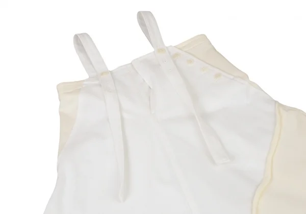 ワイズY's ストレッチ切替デニムフレアワンピース 白クリーム1 K-106169_003