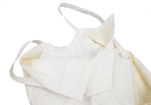 ワイズY's ストレッチ切替デニムフレアワンピース 白クリーム1 K-106169_005