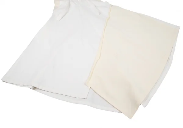 ワイズY's ストレッチ切替デニムフレアワンピース 白クリーム1 K-106169_006