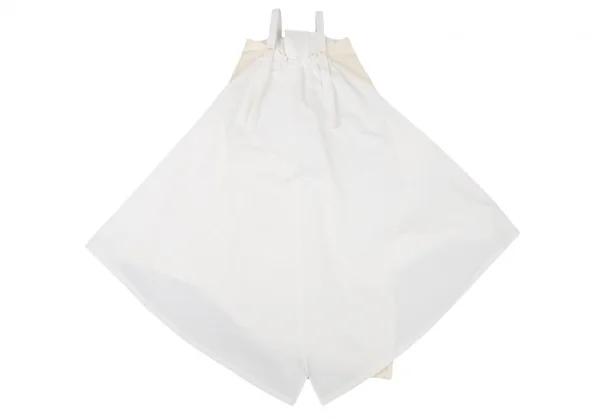 ワイズY's ストレッチ切替デニムフレアワンピース 白クリーム1 K-106169_009