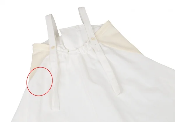 ワイズY's ストレッチ切替デニムフレアワンピース 白クリーム1 K-106169_010