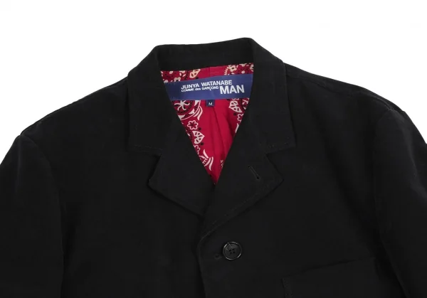 ジュンヤワタナベマン コムデギャルソンJUNYA WATANABE MAN COMME des GARCONS裏バンダナコットンモールスキンジャケット 黒M K-106188_003