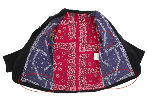 ジュンヤワタナベマン コムデギャルソンJUNYA WATANABE MAN COMME des GARCONS裏バンダナコットンモールスキンジャケット 黒M K-106188_007