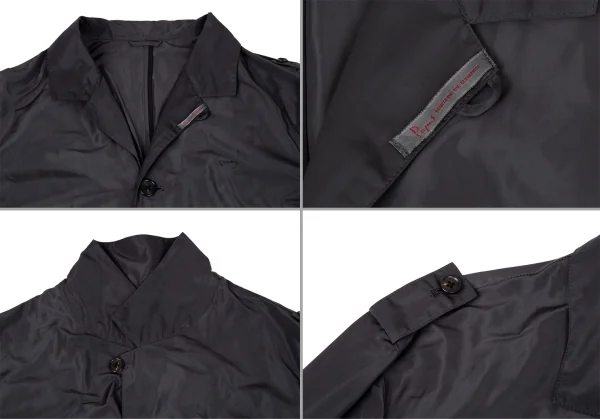 Papas Stitched Design Polyester Long Coat K-106189_003