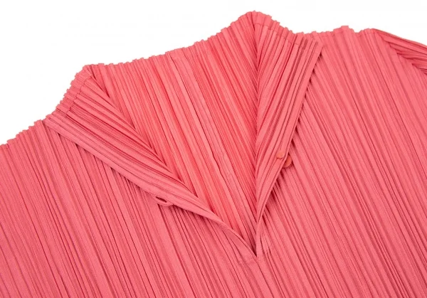 プリーツプリーズPLEATS PLEASE ジクザグ袖スキッパーカットソー ピンク3 K-106219_006