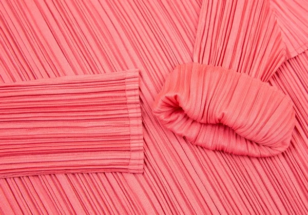 プリーツプリーズPLEATS PLEASE ジクザグ袖スキッパーカットソー ピンク3 K-106219_008
