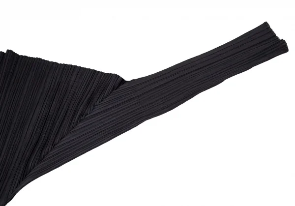 プリーツプリーズPLEATS PLEASE 襟切替バイカラーシャツ 黒3 K-106222_006