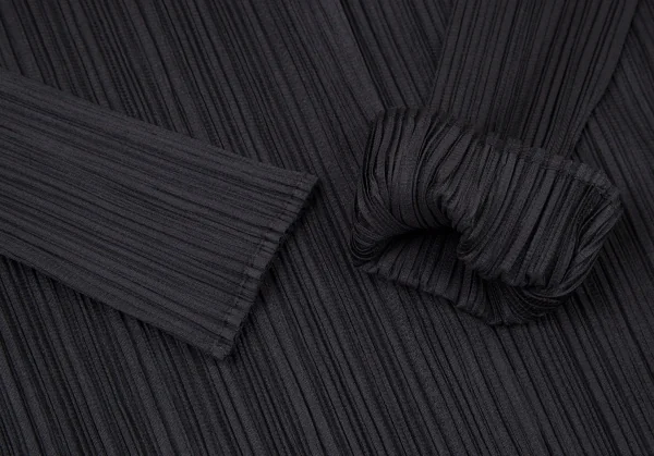 プリーツプリーズPLEATS PLEASE 襟切替バイカラーシャツ 黒3 K-106222_007