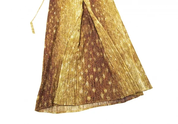 プリーツプリーズPLEATS PLEASE 毛皮プリントラップスカート 茶3 K-106248_011