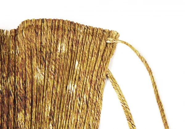 プリーツプリーズPLEATS PLEASE 毛皮プリントラップスカート 茶3 K-106248_005