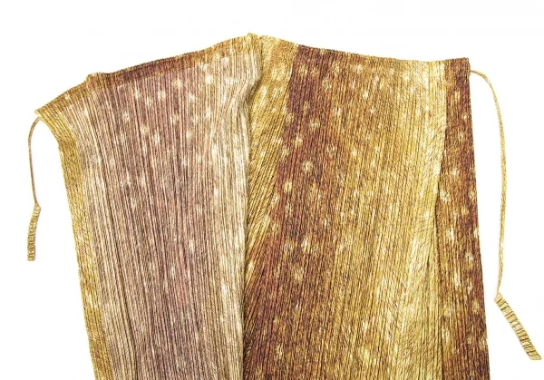 プリーツプリーズPLEATS PLEASE 毛皮プリントラップスカート 茶3 (K