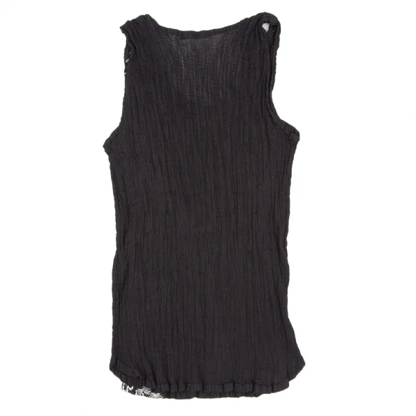 イッセイミヤケ ミーISSEY MIYAKE me 花柄刺繍クレープセットアップ 黒F K-106259_010