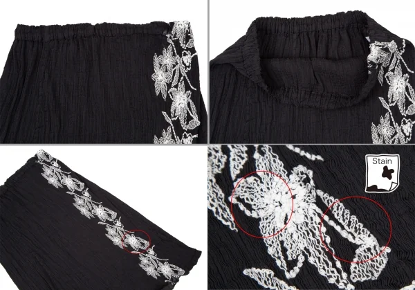イッセイミヤケ ミーISSEY MIYAKE me 花柄刺繍クレープセットアップ 黒F K-106259_013