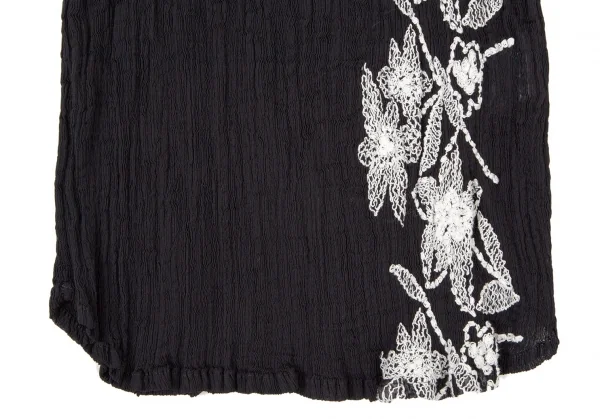 イッセイミヤケ ミーISSEY MIYAKE me 花柄刺繍クレープセットアップ 黒F K-106259_007