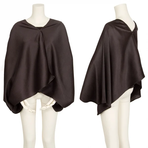 イッセイミヤケISSEY MIYAKE オーバーマントデザインタンクトップ 茶2 K-106266_001