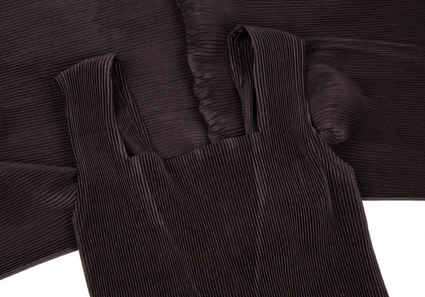 イッセイミヤケISSEY MIYAKE オーバーマントデザインタンクトップ 茶2 K-106266_011