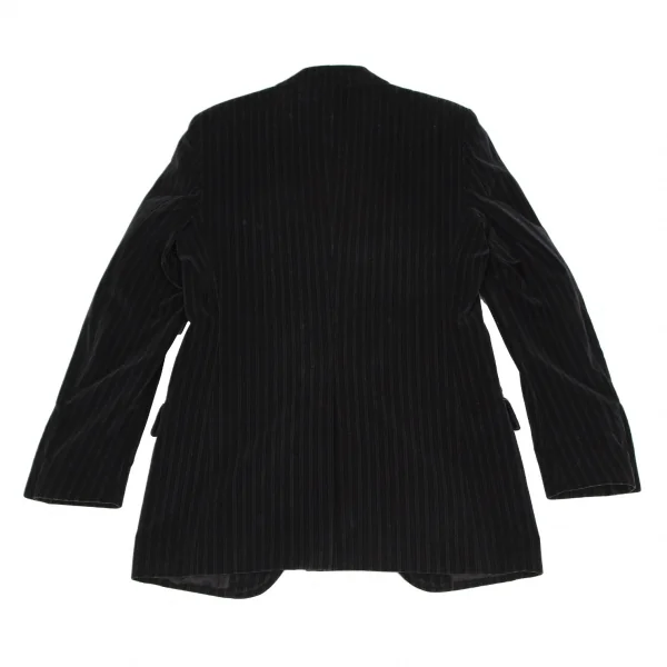 ドルチェ&ガッバーナDOLCE&GABBANA ストライプベロアチェンジポケットジャケット 黒48 K-106283_014
