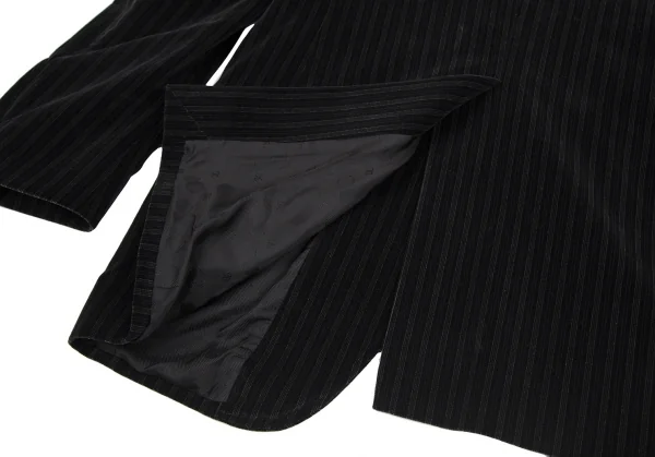 ドルチェ&ガッバーナDOLCE&GABBANA ストライプベロアチェンジポケットジャケット 黒48 K-106283_015