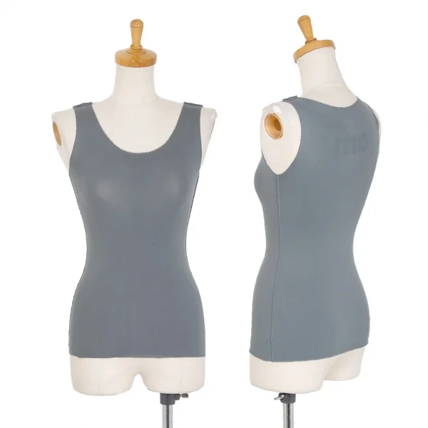 イッセイミヤケ ミーISSEY MIYAKE me A-POC INSIDE ストレッチロゴジャガードタンクトップ グレーF K-106331_001