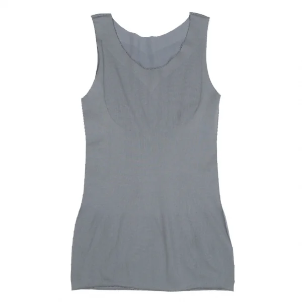 イッセイミヤケ ミーISSEY MIYAKE me A-POC INSIDE ストレッチロゴジャガードタンクトップ グレーF K-106331_005