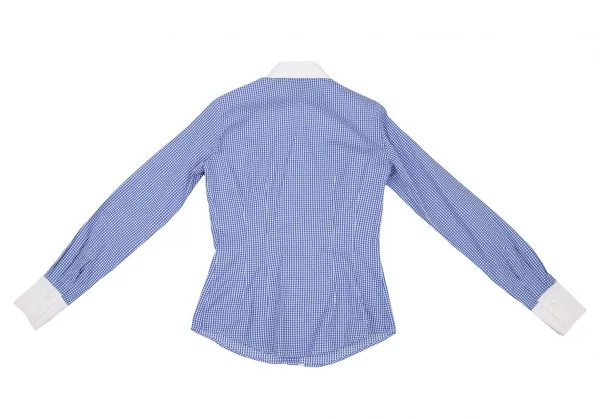 ドリスヴァンノッテンDRIES VAN NOTEN コットンチェッククレリックシャツ 白青36 K-106349_010