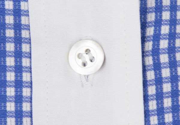 ドリスヴァンノッテンDRIES VAN NOTEN コットンチェッククレリックシャツ 白青36 K-106349_004