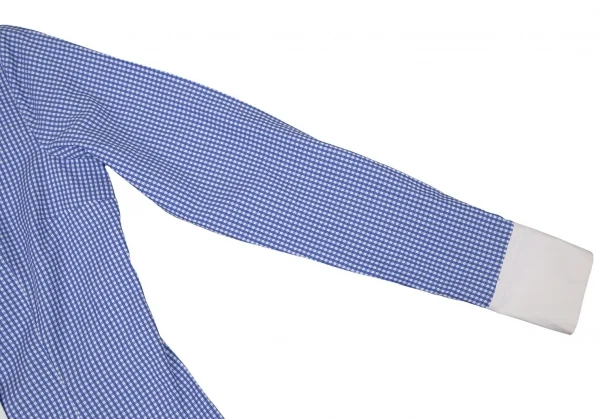 ドリスヴァンノッテンDRIES VAN NOTEN コットンチェッククレリックシャツ 白青36 K-106349_005