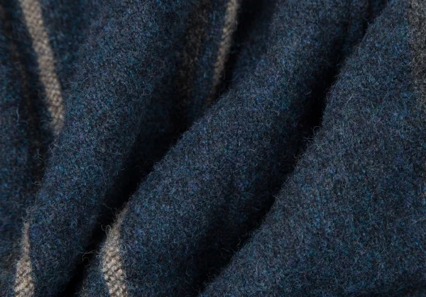 パパスプラスPapas+ ツイードスクエアキルティング中綿ジャケット 紺LL K-106412_015