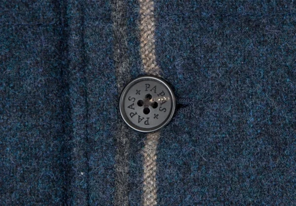 パパスプラスPapas+ ツイードスクエアキルティング中綿ジャケット 紺LL K-106412_006