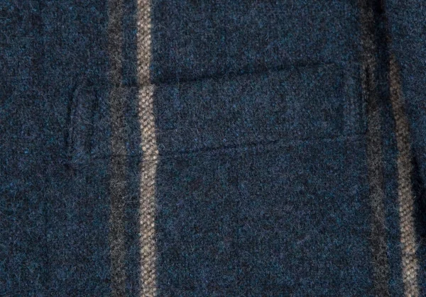 パパスプラスPapas+ ツイードスクエアキルティング中綿ジャケット 紺LL K-106412_007