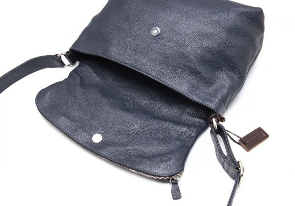 ステファノマーノSTEFANOMANO レザーフラップショルダーバッグ ネイビー K-106415_013
