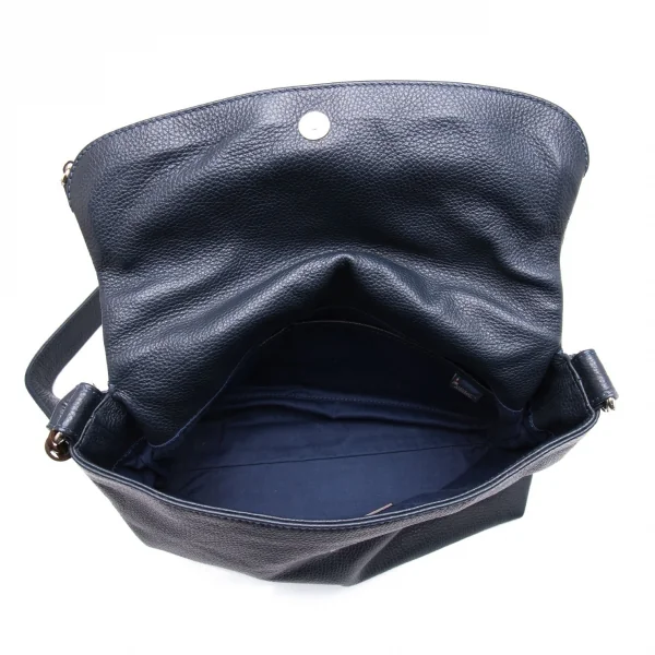 ステファノマーノSTEFANOMANO レザーフラップショルダーバッグ ネイビー K-106415_015