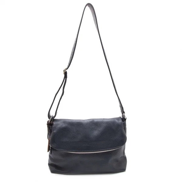 ステファノマーノSTEFANOMANO レザーフラップショルダーバッグ ネイビー K-106415_002