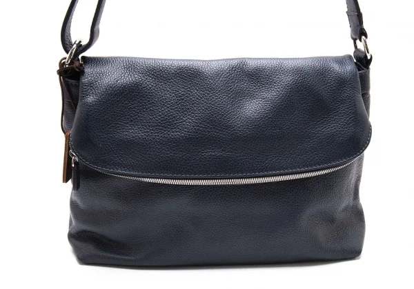 ステファノマーノSTEFANOMANO レザーフラップショルダーバッグ ネイビー K-106415_003